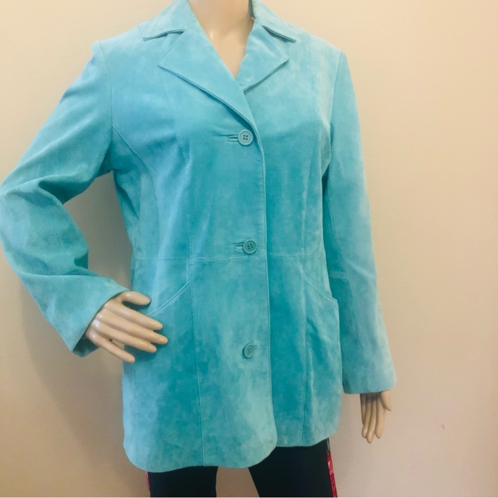 Dialogue QVC Leather Washable Suede Jacket Sz S